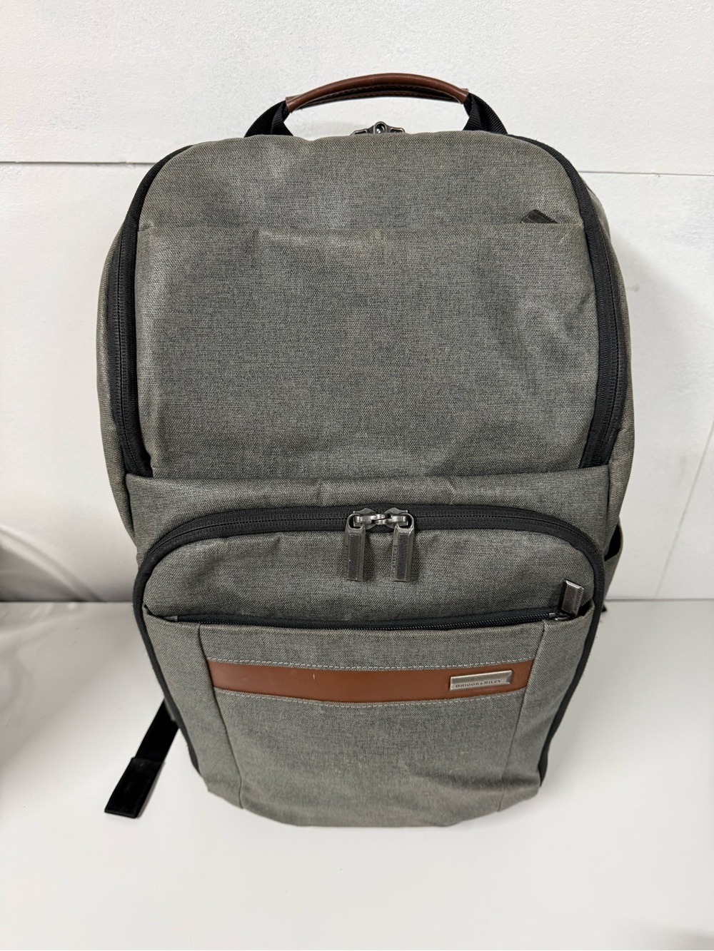 Briggs & Riley Kinzie Street Backpack - Grey/Brown - Good Condition